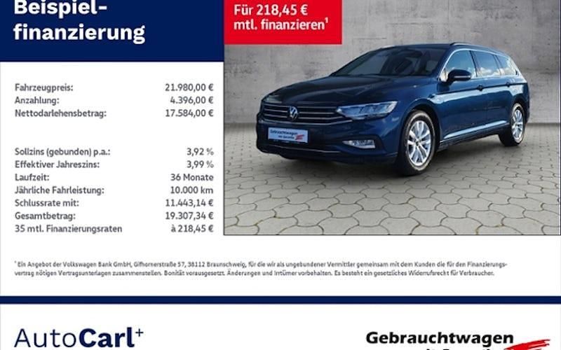 Aquamarinblau metallic Gebraucht 2022 VW Passat Business Kombi | 21.980 € (Fairer Preis) - Bild 1/4