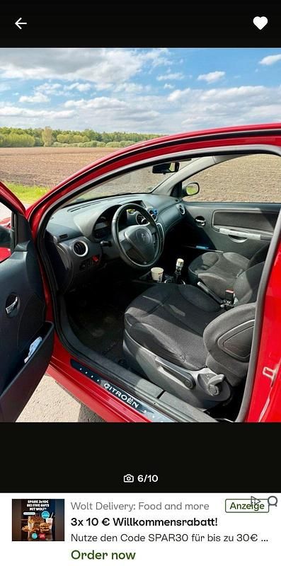 Gebraucht Citroën C2 68 PS (50 kW) 2006 Rot Kleinwagen