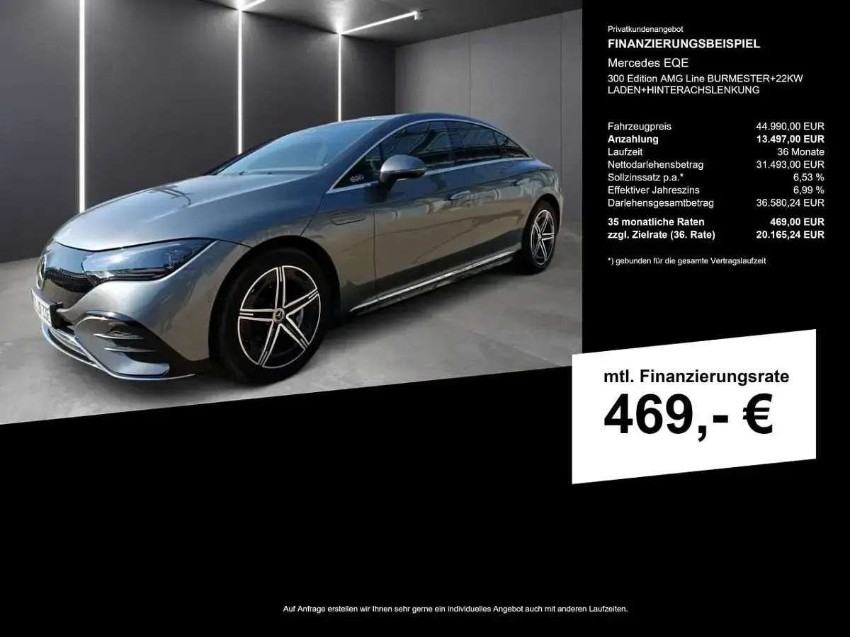 Gebraucht Mercedes EQE300 AMG line 180 kW (245 PS) 2022 Selenitgrau  metalliclack Limousine