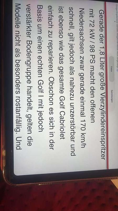 Gebraucht VW Golf Cabriolet 98 PS (72 kW) 1990 Cabrio