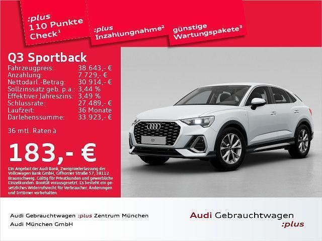 Gletscherweiß metallic Gebraucht 2024 Audi Q3 Sportback S-Line SUV | 38.643 € (Guter Preis) - Bild 1/2