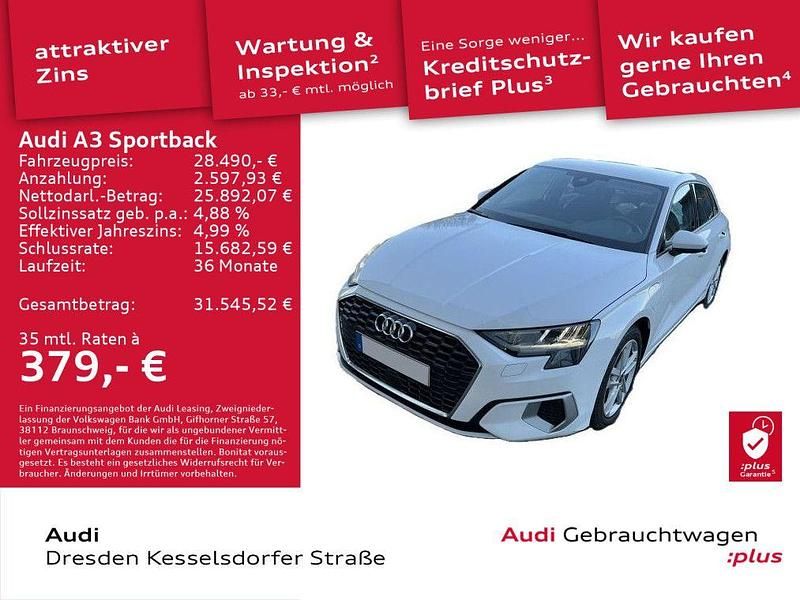 Gebraucht Audi A3 Advanced Plus 204 PS (150 kW) 2023 T9 ibisweiß Limousine