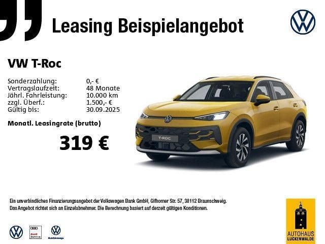Gelb Neu 2025 VW T-Roc Life SUV | 33.222 € (Etwas zu teuer) - Bild 1/4