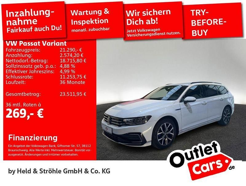 0q pure white Gebraucht 2021 VW Passat GTE Kombi | 20.820 € (Superpreis) - Bild 1/3