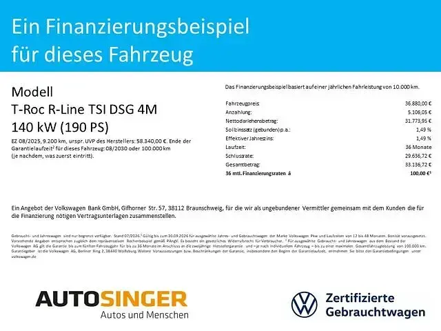 Gebraucht VW T-Roc R-line 190 PS (139 kW) 2025 Blau SUV