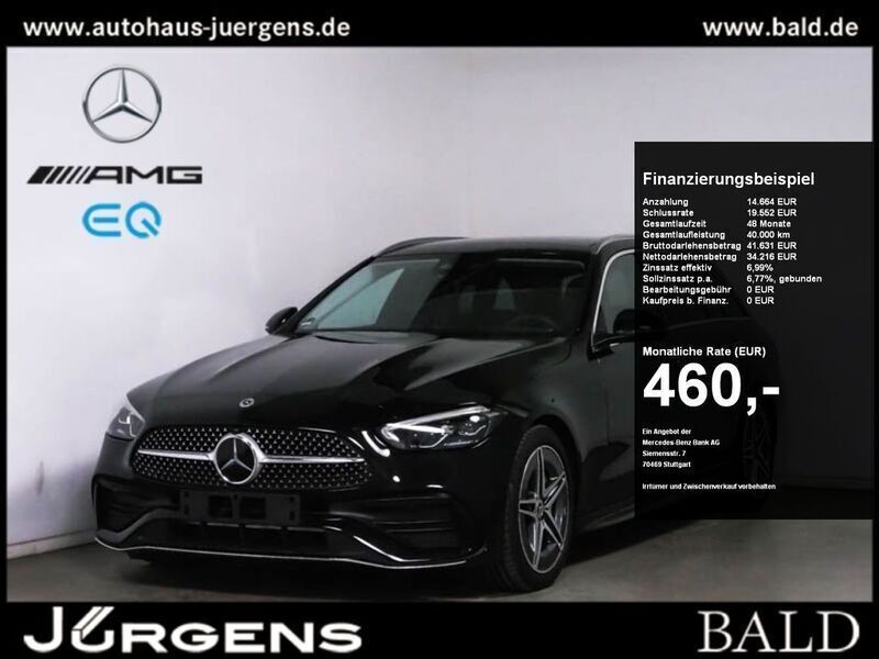 Schwarz obsidianschwarz metallic Gebraucht 2024 Mercedes C300 AMG Kombi | 50.790 € (Teuer) - Bild 1/4