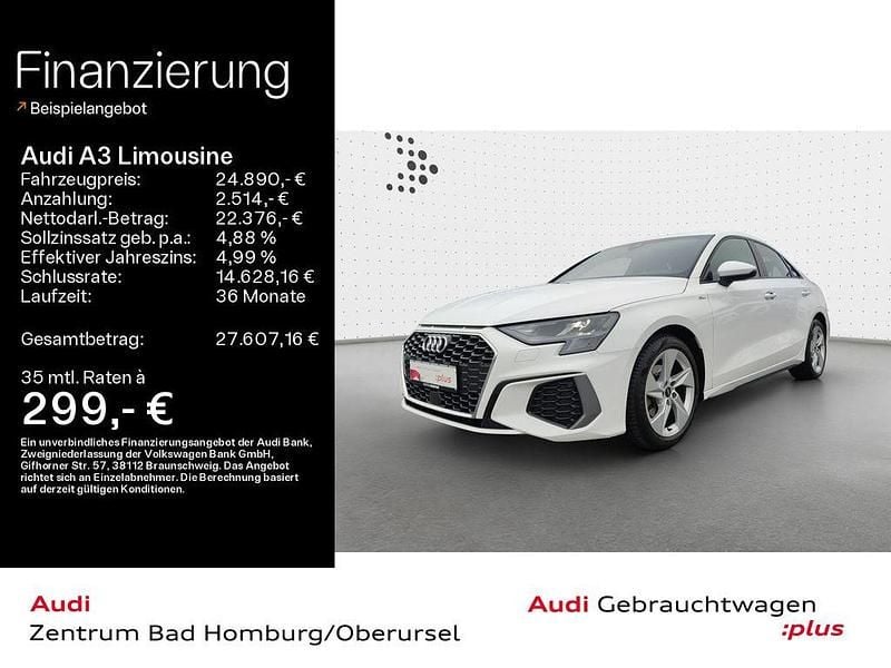 Ibisweiß Gebraucht 2022 Audi A3 S-Line Limousine | 24.890 € (Superpreis) - Bild 1/4