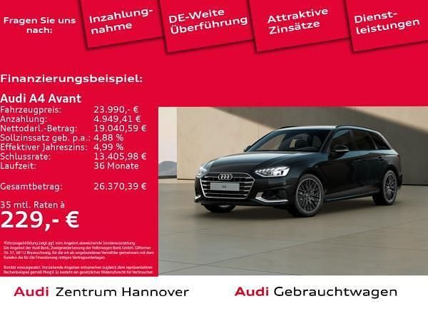 Schwarz (a2 brillantschwarz) Gebraucht 2022 Audi A4 Advanced Plus Kombi | 23.991 € (Superpreis) - Bild 1/4