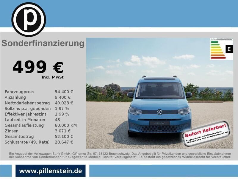 Blau Neu 2025 VW Caddy Maxi California Van / Kleinbus | 54.400 € - Bild 1/4