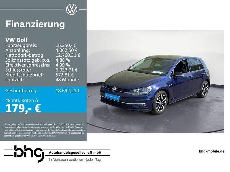 Blau Gebraucht 2019 VW Golf VII IQ Drive Limousine | 16.250 € (Superpreis) - Bild 1/4