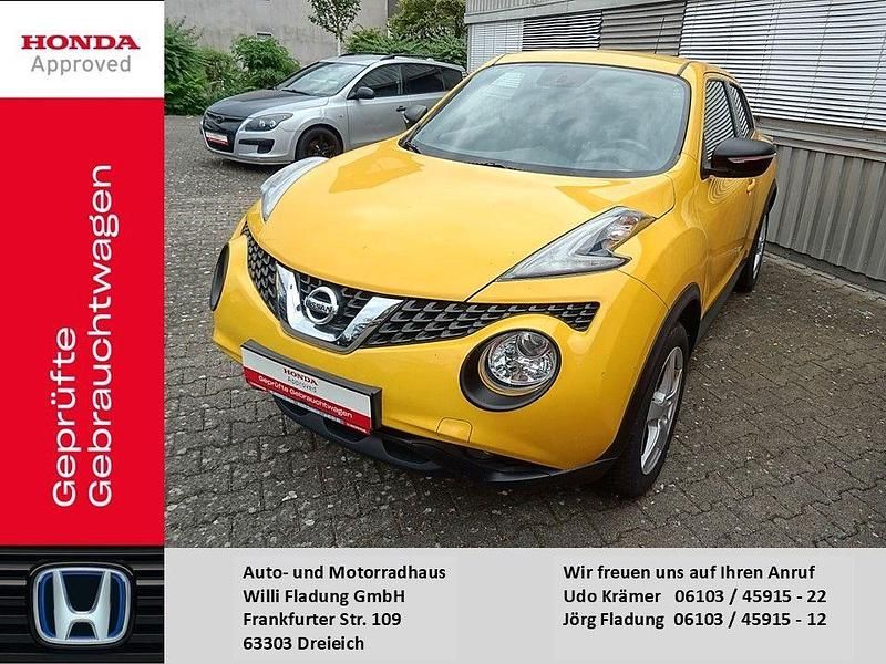Gelb (metallic) Gebraucht 2015 Nissan Juke Acenta SUV | 8.990 € (Fairer Preis) - Bild 1/4