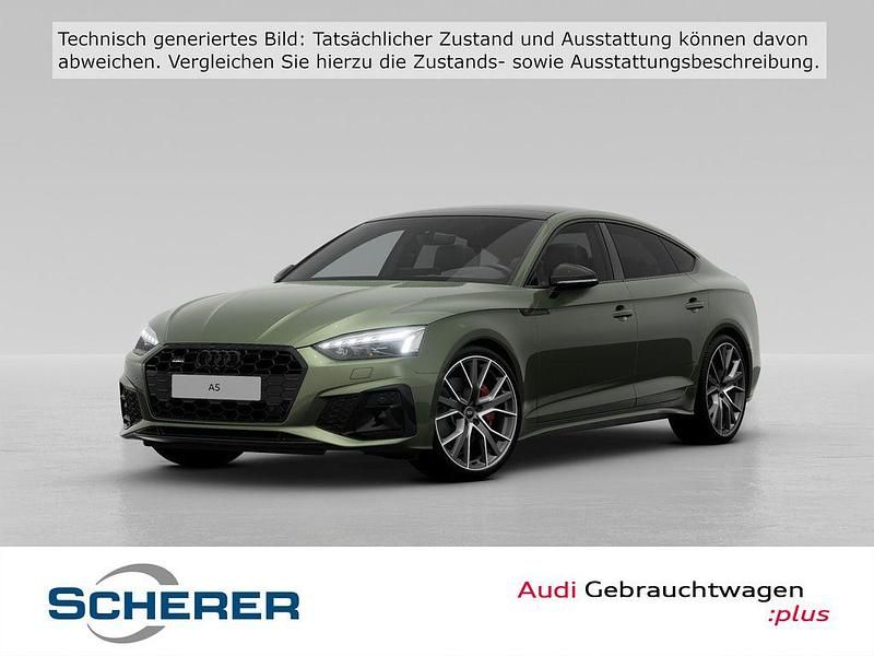 Distriktgrün metallic (metallic) Gebraucht 2024 Audi A5 Sportback Business Limousine | 53.290 € - Bild 1/3