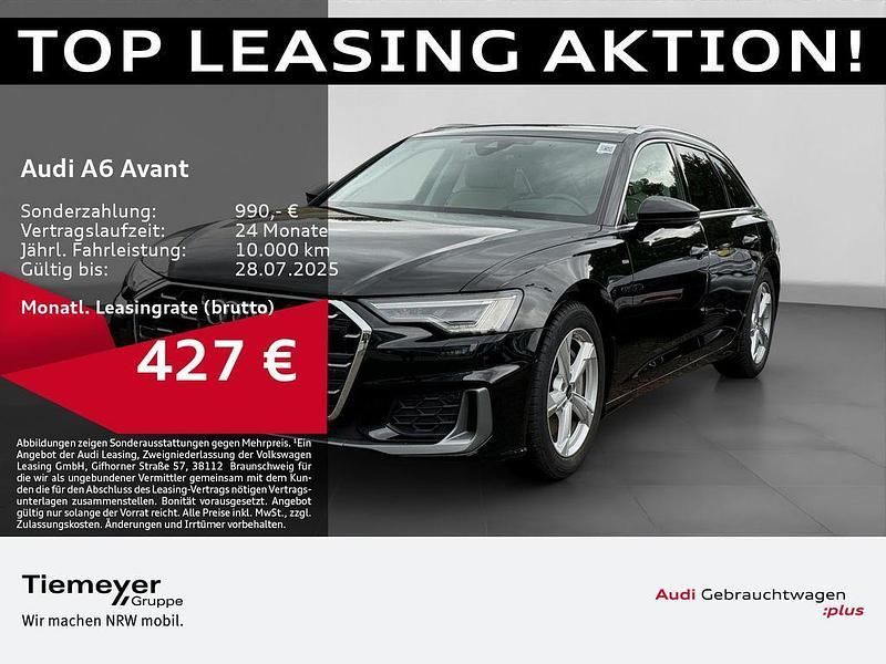 Schwarz Gebraucht 2023 Audi A6 S-Line Kombi | 59.870 € - Bild 1/4