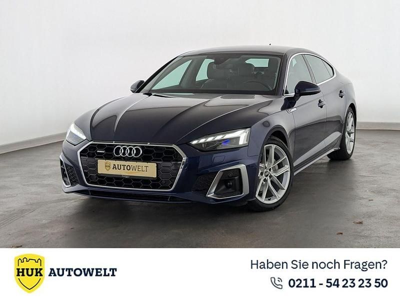 Blau Gebraucht 2021 Audi A5 Sportback S-Line Limousine | 35.260 € (Fairer Preis) - Bild 1/3