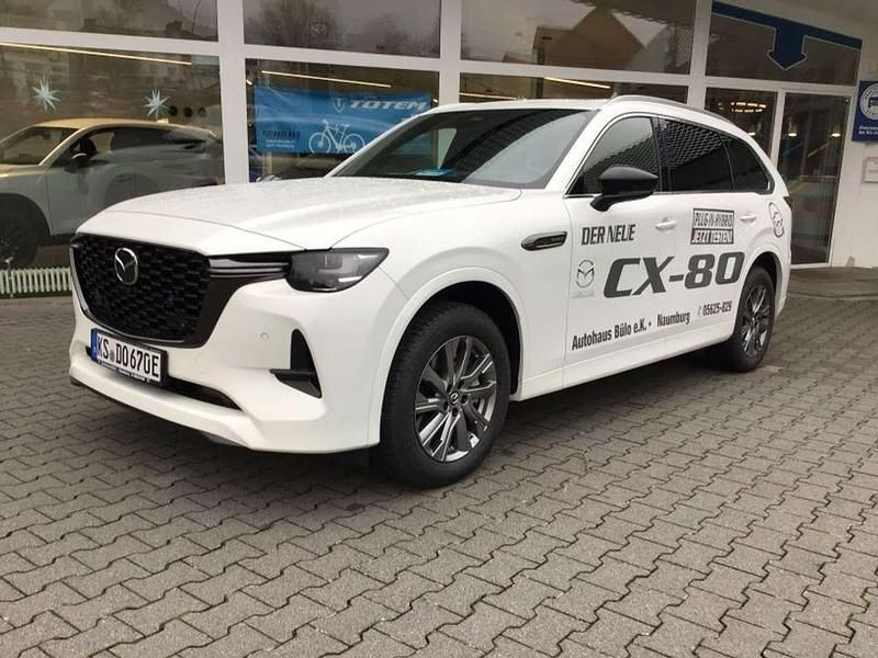 Rhodium white Gebraucht 2024 Mazda CX-80 Homura-Line SUV | 55.800 € (Etwas zu teuer) - Bild 1/4