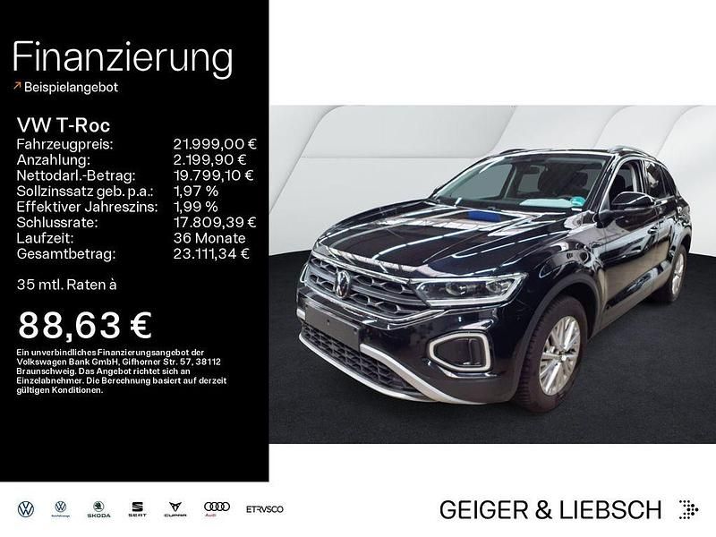 Schwarz Gebraucht 2024 VW T-Roc Life SUV | 21.999 € (Guter Preis) - Bild 1/4
