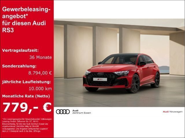 Progressivrot metallic Neu 2025 Audi RS3 Sportback Comfort Kleinwagen | 79.380 € (Teuer) - Bild 1/4