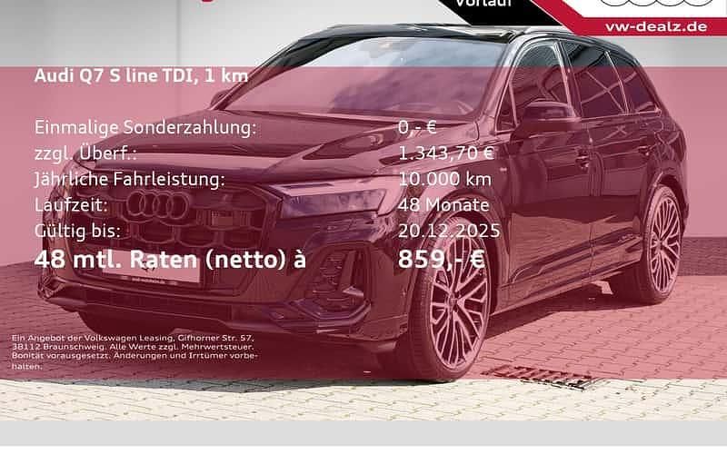 Schwarz Neu 2025 Audi Q7 S-Line SUV | 117.764 € - Bild 1/4