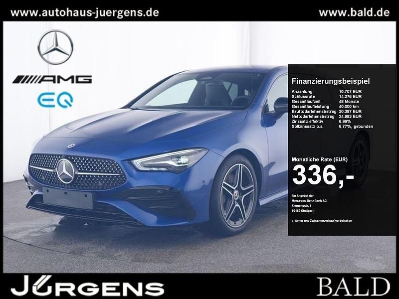 Blau spektralblau Gebraucht 2024 Mercedes CLA200 AMG Kombi | 35.690 € (Fairer Preis) - Bild 1/4