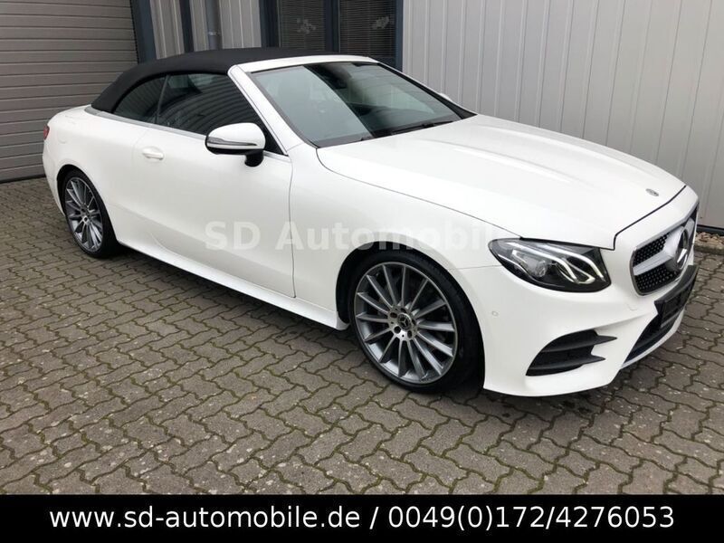 Polarweiss unilack Gebraucht 2018 Mercedes E220 AMG line Plus Cabrio | 36.890 € (Etwas zu teuer) - Bild 1/4