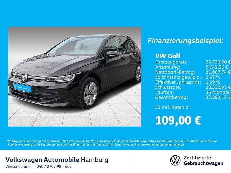 0e grenadillschwarz metallic Gebraucht 2024 VW Golf VIII Life Limousine | 29.650 € (Teuer) - Bild 1/4