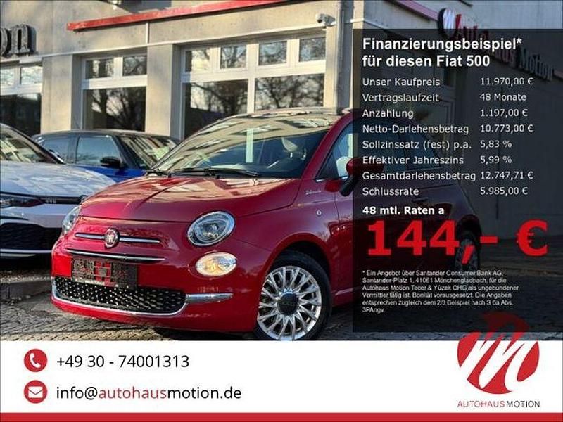 Rot Gebraucht 2021 Fiat 500 Dolcevita Kleinwagen | 11.970 € (Fairer Preis) - Bild 1/4