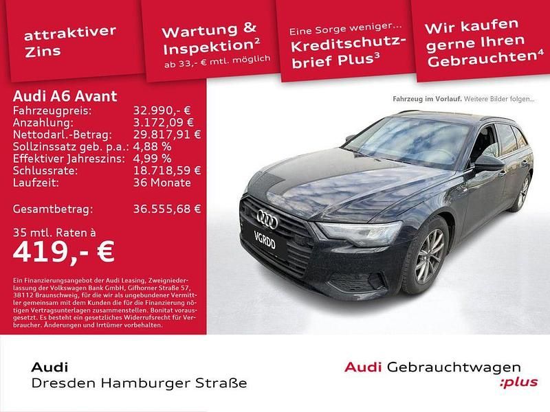 Mythosschwarz metallic Gebraucht 2022 Audi A6 Sport Kombi | 32.990 € (Fairer Preis) - Bild 1/3