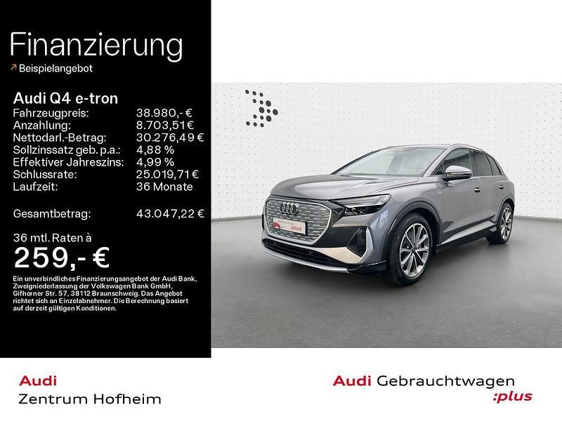 Taifungrau metallic Gebraucht 2022 Audi Q4 e-tron Ambiente SUV | 38.980 € (Fairer Preis) - Bild 1/4