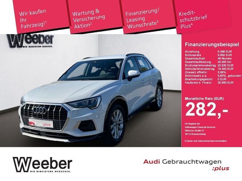 Gletscherweiß (metallic) Gebraucht 2020 Audi Q3 Ambiente SUV | 25.990 € (Superpreis) - Bild 1/4