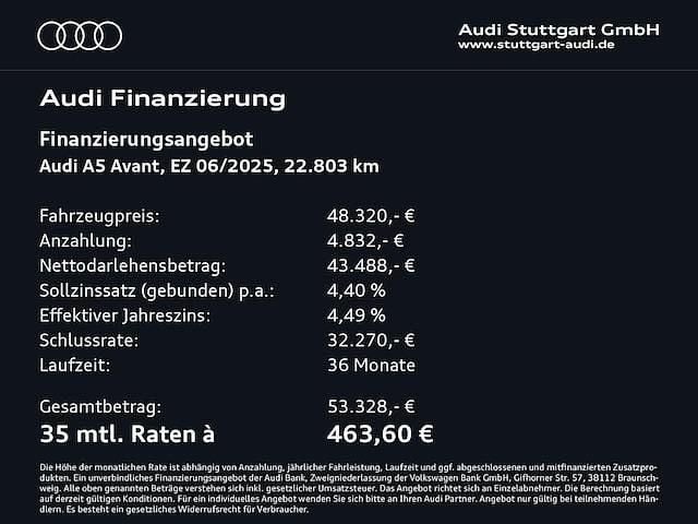 Second-hand Audi A5 Ambiente 204 CP (150 kW) 2025 Negru Break