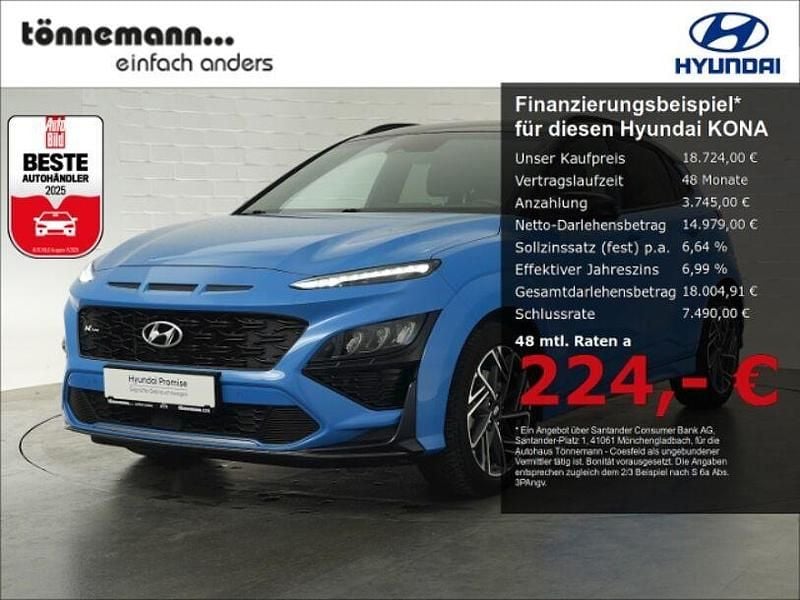 Blau Gebraucht 2021 Hyundai Kona N Line SUV | 18.724 € (Fairer Preis) - Bild 1/4