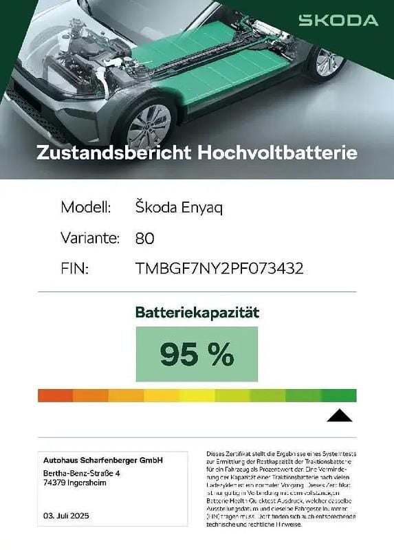 Graphitegrau Gebraucht 2023 Skoda Enyaq iV Lounge SUV | 43.650 € (Teuer) - Bild 1/3