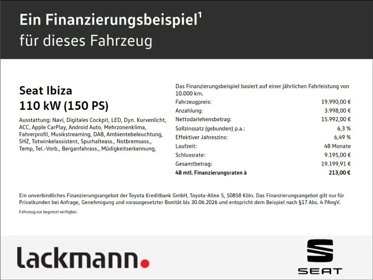 Gebraucht Seat Ibiza Black Edition 150 PS (110 kW) 2023 Rot Kleinwagen