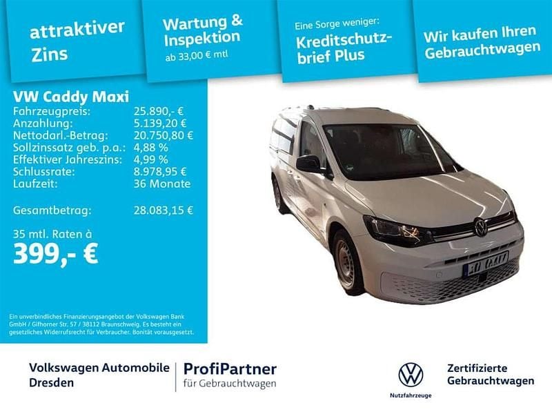 Gebraucht VW Caddy Life 102 PS (75 kW) 2022 Candyweiß Van / Kleinbus