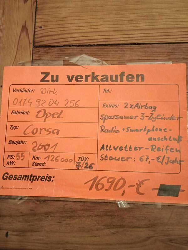 Gebraucht Opel Corsa 55 PS (40 kW) 2001 Grün Kleinwagen