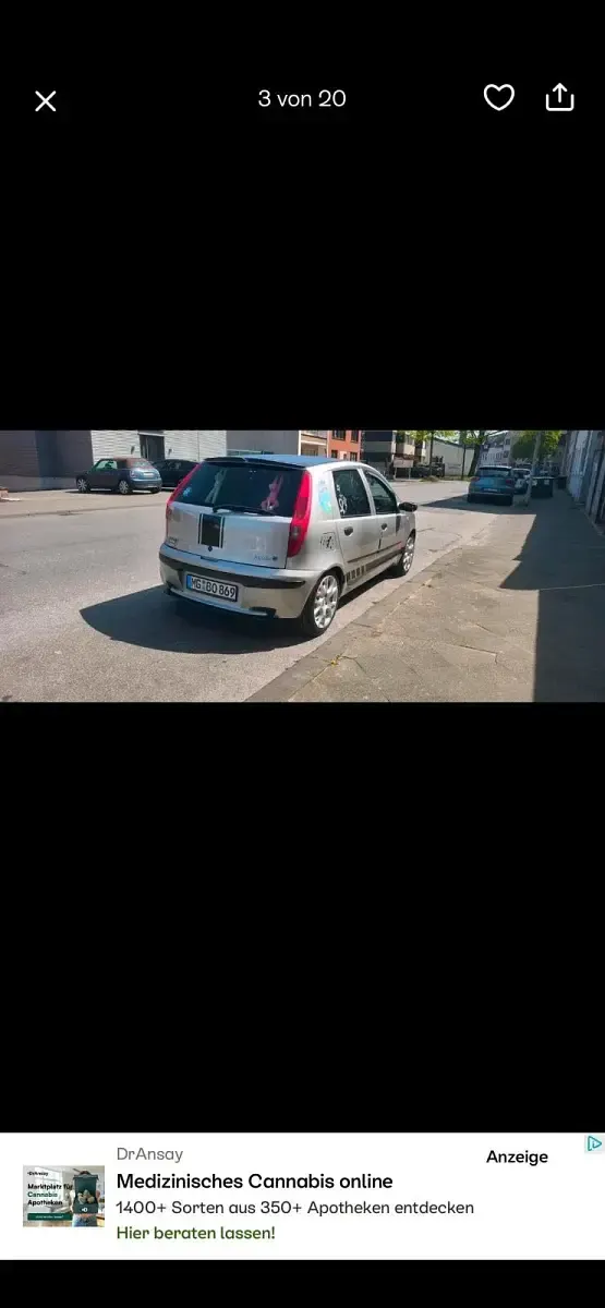 Gebraucht Fiat Punto 80 PS (58 kW) 2001 Silber Kleinwagen