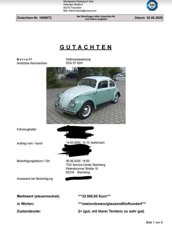 Gebraucht VW Käfer 46 PS (33 kW) 1963 Weiß Limousine