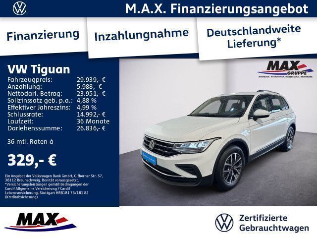 Pure white Gebraucht 2023 VW Tiguan Life SUV | 29.939 € (Fairer Preis) - Bild 1/3
