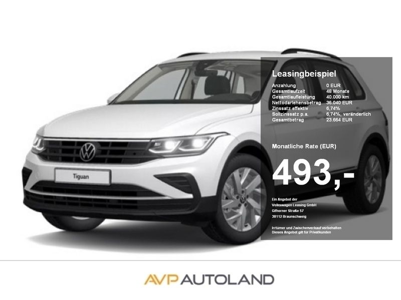 Grau Gebraucht 2021 VW Tiguan Life SUV | 36.050 € (Teuer) - Bild 1/4