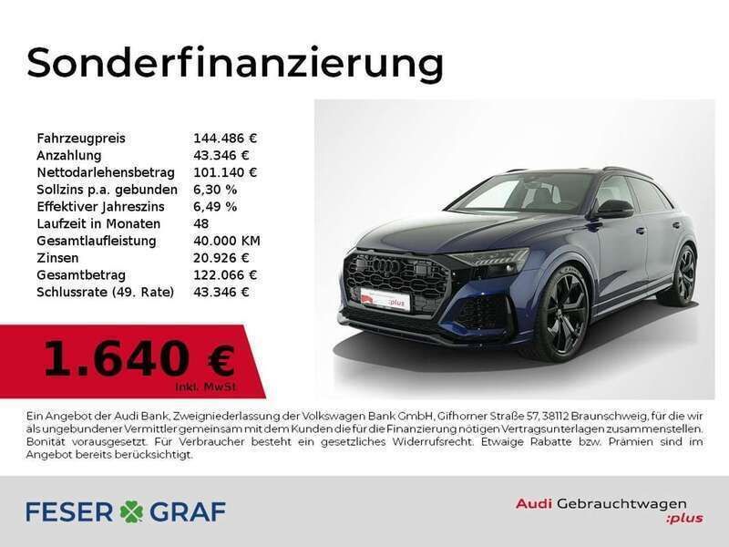 Navarrablau metallic Gebraucht 2024 Audi RS Q8 SUV | 141.635 € (Teuer) - Bild 1/4