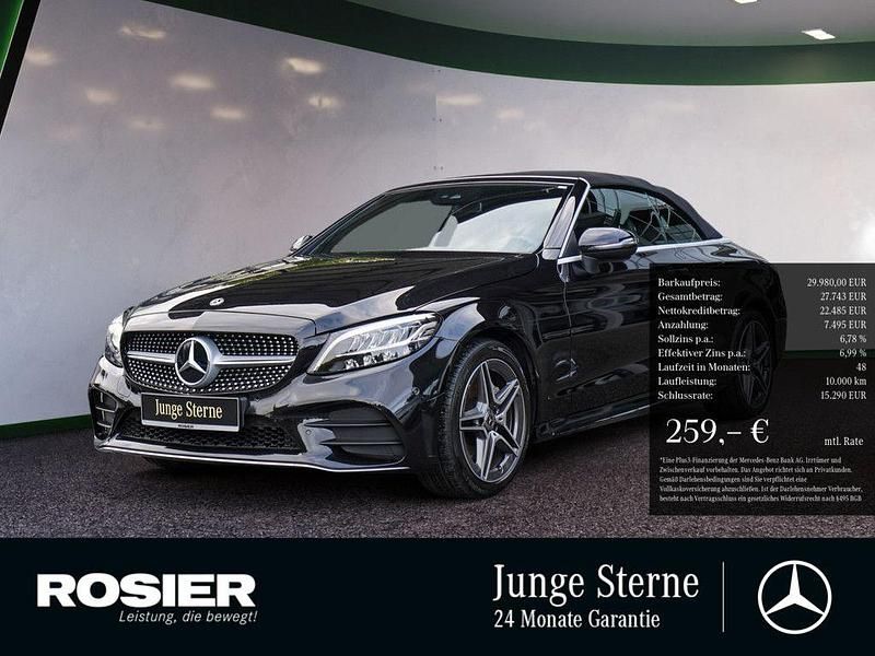 Schwarz Gebraucht 2020 Mercedes C180 AMG Cabrio | 29.980 € (Guter Preis) - Bild 1/3