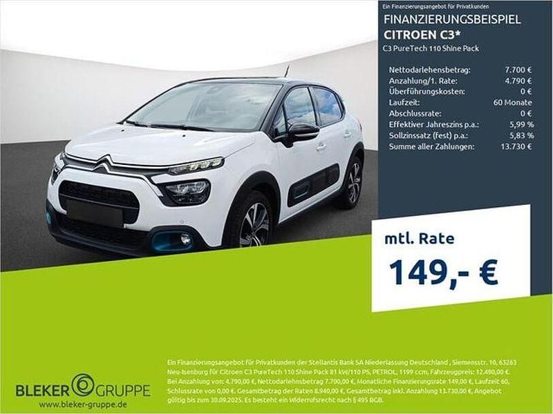 Lack weiss banquise/deckende lackierung Gebraucht 2021 Citroën C3 PureTech Kleinwagen | 12.280 € (Guter Preis) - Bild 1/3
