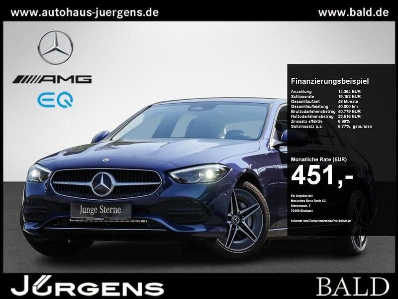 Metalliclack sodalithblau Gebraucht 2024 Mercedes C300 Avantgarde Limousine | 47.870 € (Fairer Preis) - Bild 1/4