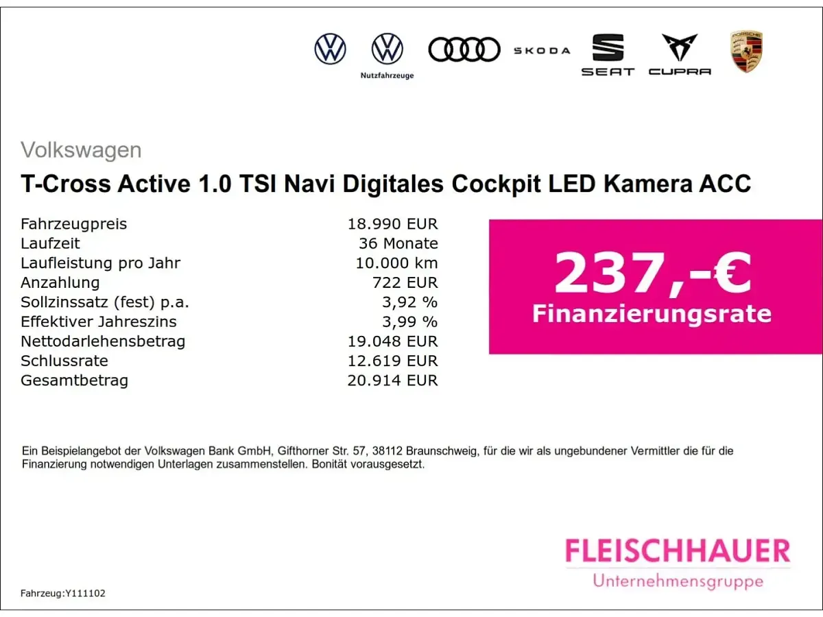 Gebraucht VW T-Cross Active 95 PS (69 kW) 2022 Schwarz SUV