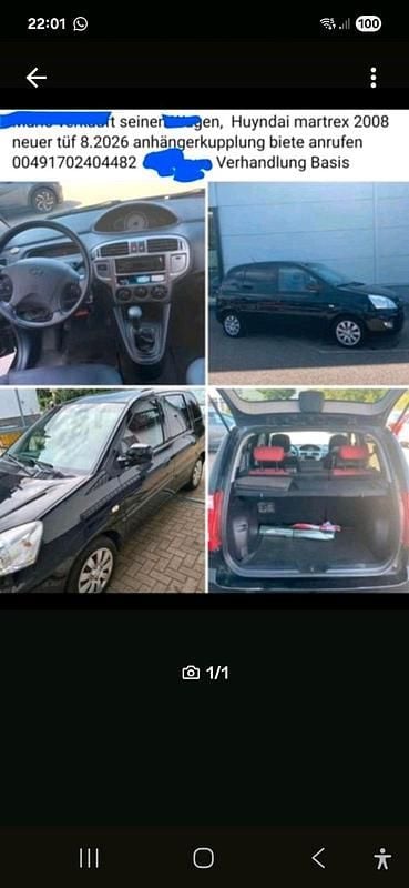 Second-hand Hyundai Matrix 75 CP (55 kW) 2009 Negru Monovolum