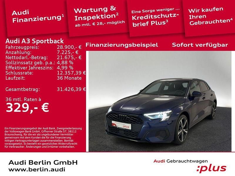 Navarrablau metallic Gebraucht 2023 Audi A3 Advanced Plus Limousine | 28.900 € (Etwas zu teuer) - Bild 1/3