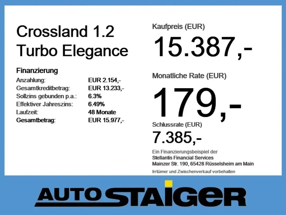 Gebraucht Opel Crossland Elegance 110 PS (80 kW) 2024 Lackierung schwarz perla nera/ SUV