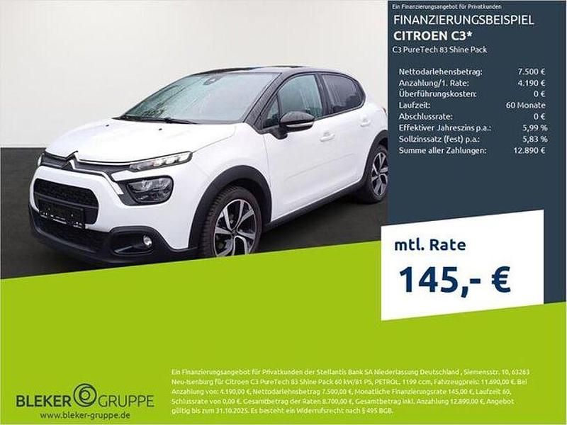 Weiß Gebraucht 2022 Citroën C3 PureTech Kleinwagen | 11.690 € (Guter Preis) - Bild 1/3