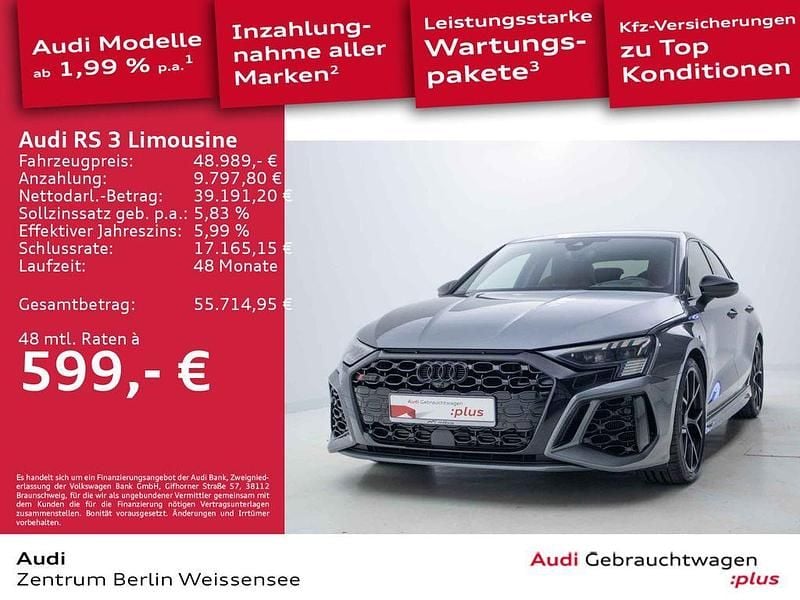 Daytonagrau perleffekt Gebraucht 2022 Audi RS3 Ambiente Limousine | 48.989 € (Guter Preis) - Bild 1/4