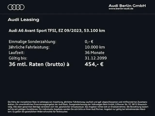 Gebraucht Audi A6 Sport 265 PS (194 kW) 2023 Brillantschwarz Kombi